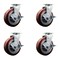 Service Caster Tool Box Caster Wheel Set 6'' Maroon Polyurethane Swivel Casters, 4PK TOOL-SCC-20S620-PPUB-TLB-4 - alternate 1
